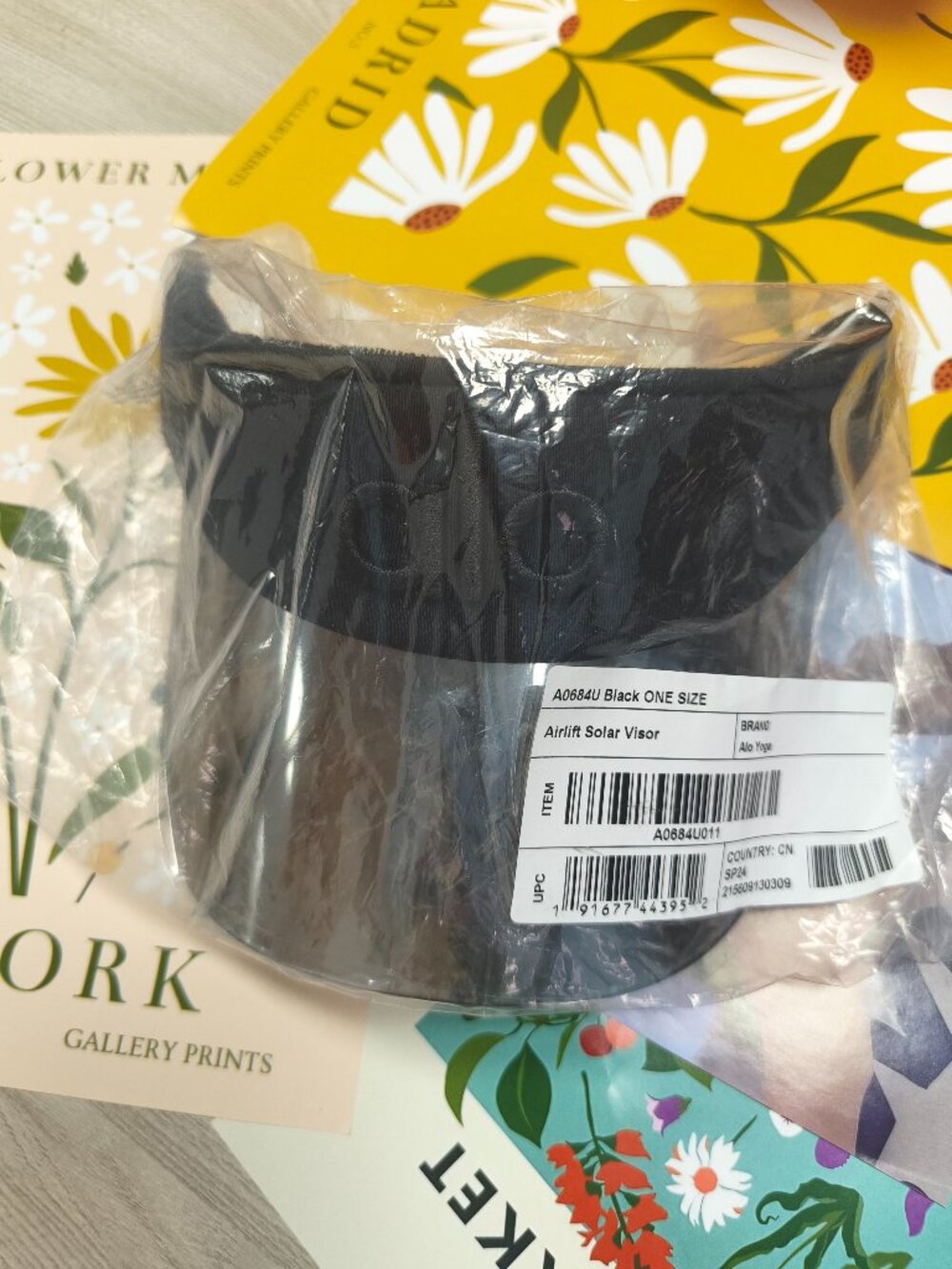 NWT Alo Yoga Solar Visor Black Tennis Golf Cap UPF50+🐾Smoke-free, pet-free🚭 - Picture 2 of 5